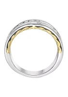 1/2 ct. t.w. Lab Created Diamond Band Ring in 14K Two Tone Gold