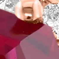 Lab Grown Diamond and Ruby Ring in 14K Rose Gold