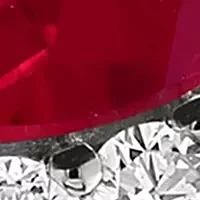 Lab Grown Diamond and Ruby Ring in 14K White Gold