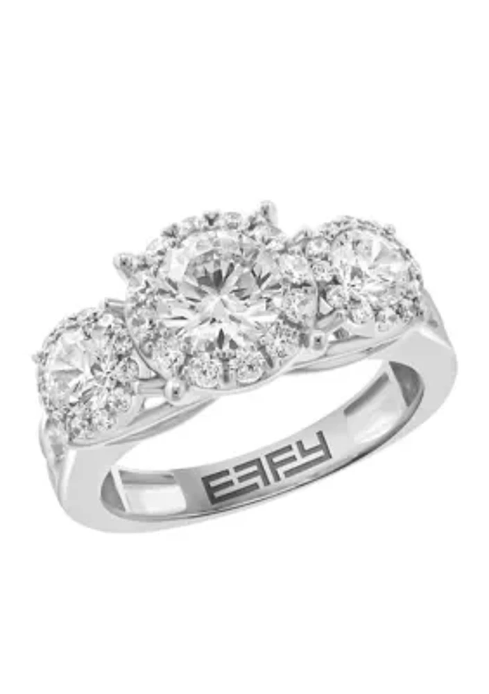 Lab Grown 14K White Gold Diamond Ring 