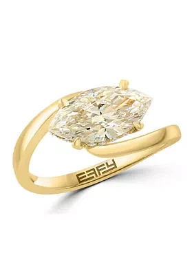 Lab Grown 2.08 ct. t.w. Diamond Marquise Solitaire Ring in 14K Yellow Gold