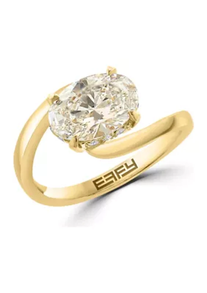 2.07 ct. t.w. Lab Grown Oval Solitaire Ring in 14K Yellow Gold