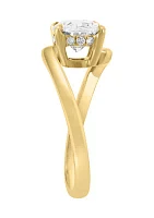 2.07 ct. t.w. Lab Grown Oval Solitaire Ring in 14K Yellow Gold