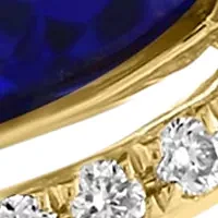 Lab Grown Diamond and Sapphire Ring in 14K Two Tone Gold