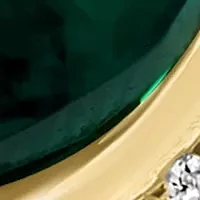 Lab Grown Diamond and Emerald Ring in 14K Two Tone Gold