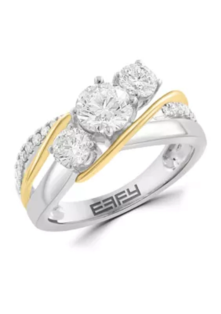 14K White & Yellow Gold Lab Grown Diamond Ring 