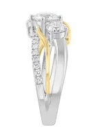 14K White & Yellow Gold Lab Grown Diamond Ring 