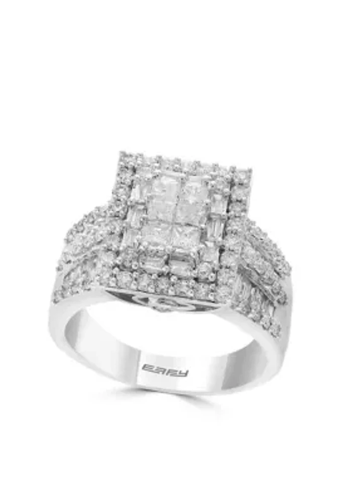 2.0 ct. t.w. Diamond Cluster Ring 14K White Gold