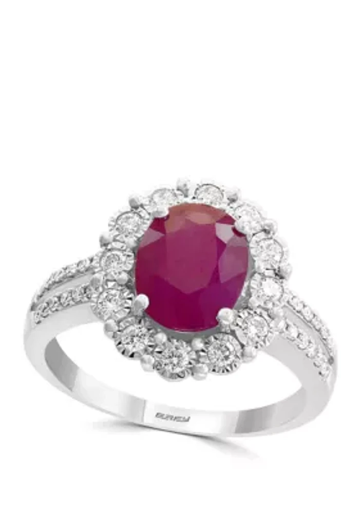 1.9 ct. t.w. Ruby And 1/3 ct. t.w. Diamond Ring in 14k White Gold