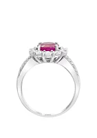 1.9 ct. t.w. Ruby And 1/3 ct. t.w. Diamond Ring in 14k White Gold