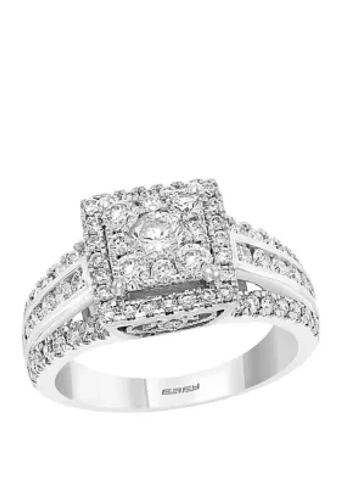  1.44 ct. t.w. Diamond Cluster Ring in 14K White Gold