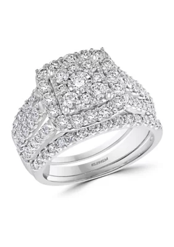 1.94 ct. t.w. Diamond Ring and Band Set in 14K White Gold 