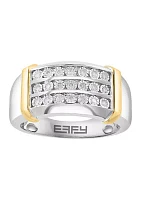 Men's 1/4 ct. t.w. Diamond Miracle Set Ring in Sterling Silver with 14K Gold Plating