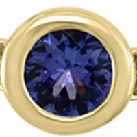 1/4 ct. t.w. Diamond 2 ct. t.w. Tanzanite Ring in 10k Yellow Gold