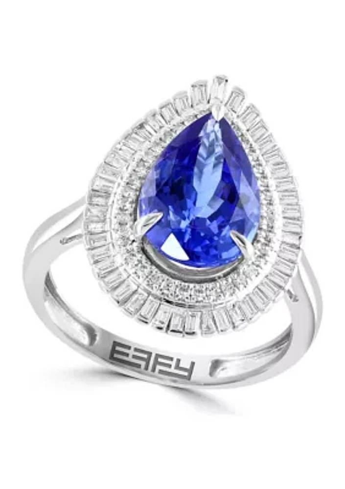 3/8 ct. t.w. Tanzanite, 2.99 ct. t.w. Diamond Ring in 14K White Gold