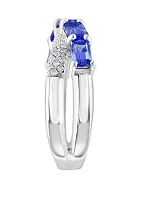 1/8 ct. t.w. Diamond and Tanzanite Ring in 925 Sterling Silver