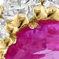 1/6 ct. t.w. Diamond and Pink Sapphire Butterfly Ring in 14K Yellow Gold