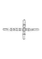 1/4 ct. t.w. Diamond Cross Ring in 14k White Gold