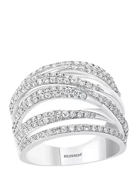 1 ct. t.w. Diamond Bypass Ring in 14K White Gold