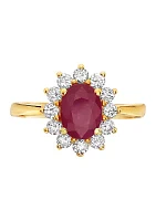 1.33 ct. t.w. Ruby and 1/2 ct. t.w. Diamond Ring in 14K Yellow Gold 