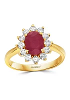 1.33 ct. t.w. Ruby and 1/2 ct. t.w. Diamond Ring in 14K Yellow Gold 