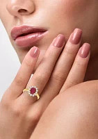 1.33 ct. t.w. Ruby and 1/2 ct. t.w. Diamond Ring in 14K Yellow Gold 