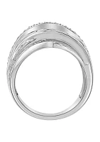 1.12 ct. t.w. Diamond Crossover Ring in Sterling Silver