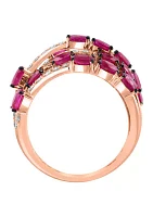 3/4 ct. t.w. Ruby, 5.94 ct. t.w. Diamond Ring in 14K Rose Gold