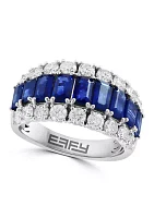 1.25 ct. t.w. Diamond, 2.93 ct. t.w. Sapphire Ring in 14K White Gold