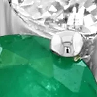 Emerald and White Sapphire Ring in 14K White Gold