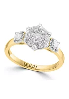 3/4 ct. t.w. Miracle Set Diamond Ring in 14K White & Yellow Gold