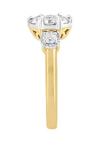 3/4 ct. t.w. Miracle Set Diamond Ring in 14K White & Yellow Gold