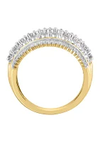 1 ct. t.w. Miracle Set Diamond Band Ring in 14K White and Yellow Gold