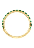 1/2 ct. t.w. Emerald Ring in 14K Yellow Gold Plated Sterling Silver