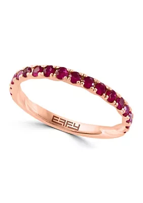 Natural Ruby Ring in 14K Rose Gold Plated Sterling Silver