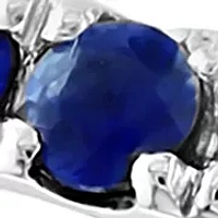 1/2 ct. t.w. Sapphire Ring in 14K White Gold Plated Sterling Silver