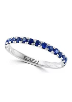 1/2 ct. t.w. Sapphire Ring in 14K White Gold Plated Sterling Silver