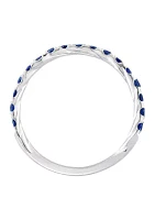 1/2 ct. t.w. Sapphire Ring in 14K White Gold Plated Sterling Silver