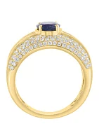 1.31 ct. t.w. Sapphire, 1.42 ct. t.w. Diamond Ring in 14K Yellow Gold