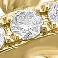 Diamond Feather Band Ring in 14K Yellow Gold