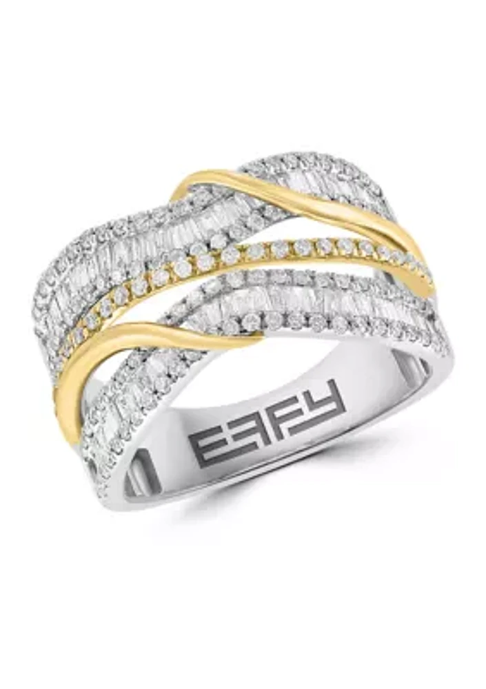 EFFY 14K WHITE & YELLOW GOLD DIAMOND RING