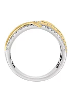 EFFY 14K WHITE & YELLOW GOLD DIAMOND RING