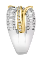 EFFY 14K WHITE & YELLOW GOLD DIAMOND RING