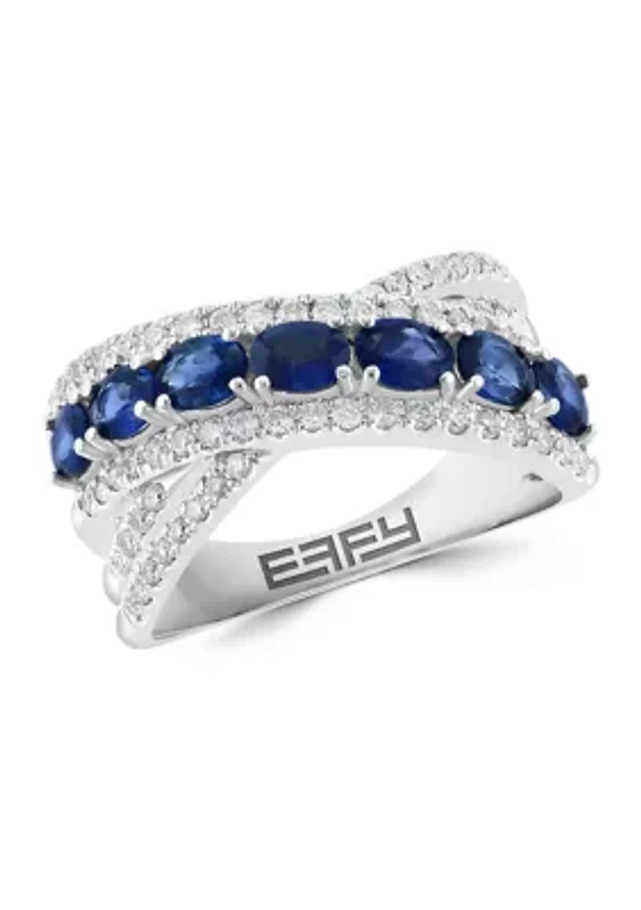 3/8 ct. t.w. Diamond and 1.66 ct. t.w. Sapphire Ring in 14K White Gold