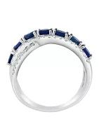 3/8 ct. t.w. Diamond and 1.66 ct. t.w. Sapphire Ring in 14K White Gold 