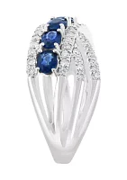 3/8 ct. t.w. Diamond and 1.66 ct. t.w. Sapphire Ring in 14K White Gold 