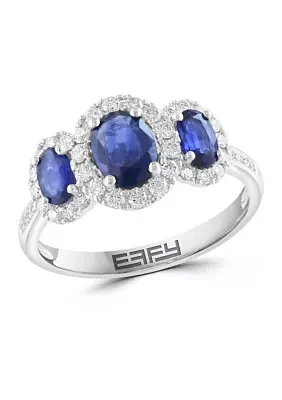 3/8 ct. t.w. Diamond and 1.32 ct. t.w. Sapphire Ring in 14K White Gold 