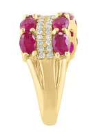 1/3 ct. t.w. Diamond and 2.28 ct. t.w. Ruby Ring in 14K Yellow Gold 