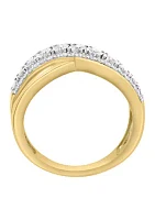 14K White and Yellow Gold Diamond Ring 