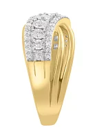 14K White and Yellow Gold Diamond Ring 